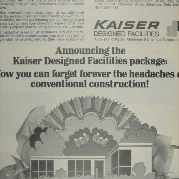 Vintage Kaiser Designed Facilities Advertisement Architectural Print 1970s - Picture 2 of 2